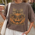 Fall Halloween Leopard Pumpkin Shirt Pumpkin Crewneck Fall Pumpkin Tshirts Comfort Colors Jack o lantern Shirts Trick or Treat Women Tee