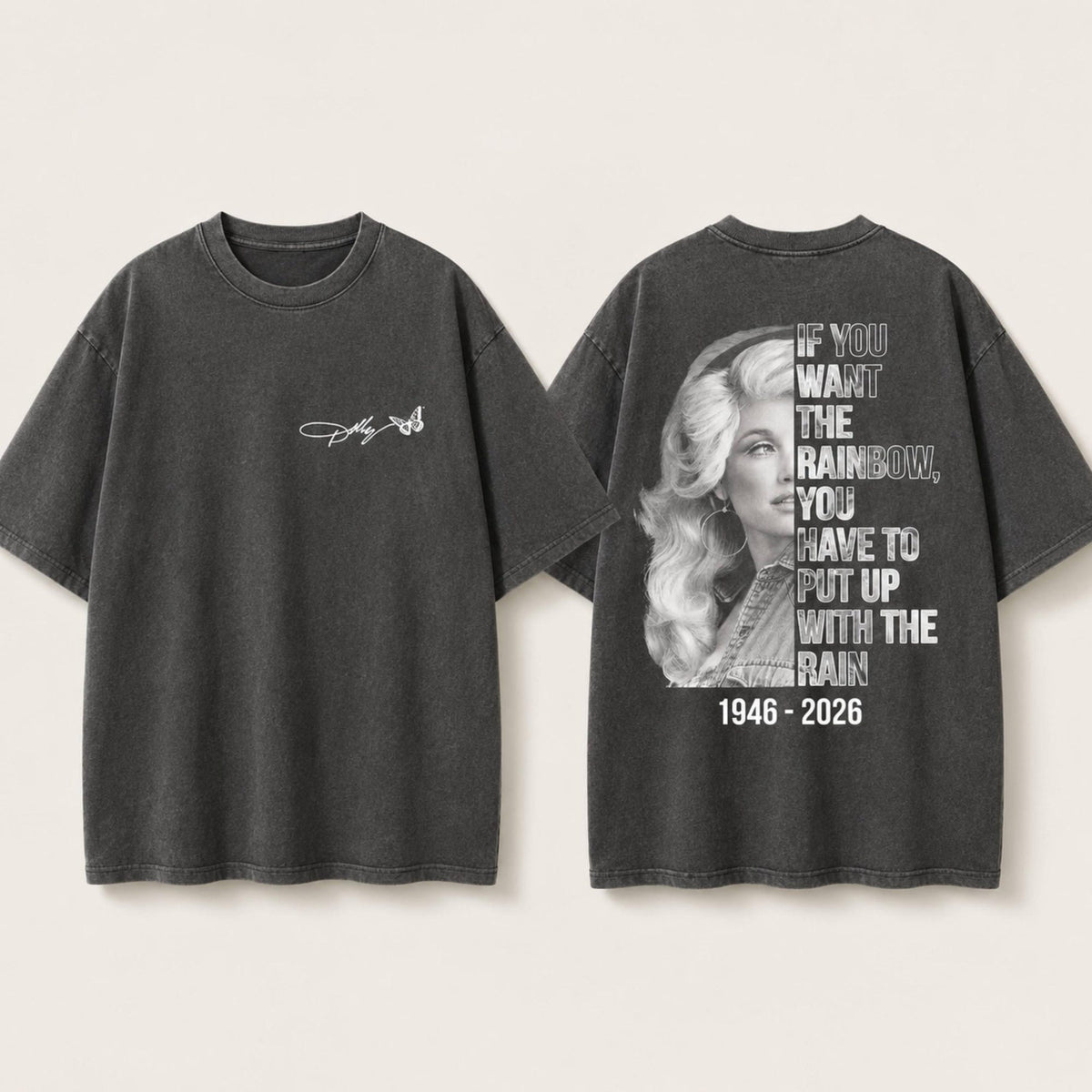 Comfort Colors Dolly Parton If You Want the Rainbow Tribute Shirt Women, 1946 2026 Memorial Country Music Legend Quote Graphic Tee, Fan Gift for Her Aesthetic