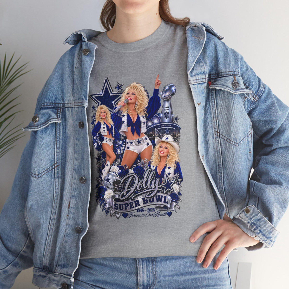 Comfort Colors Dolly Parton Super Bowl Shirt Women, Football Retro Icon Cheerleader Graphic Tee, Fan Gift for Her Aesthetic