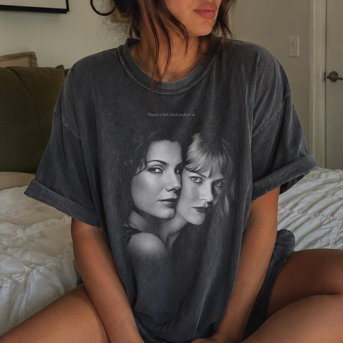 Comfort Colors Practical Magic Tribute Shirt Women, Theres a Little Witch in All of Us Halloween Witchy Graphic Tee, Gift for Her Aesthetic