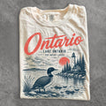 Lake Ontario Shirt Vintage Loon Lighthouse Graphic Tee Great Lakes Canada Wildlife Gifts Ontario Souvenirs Canadian Nature Lover Apparel
