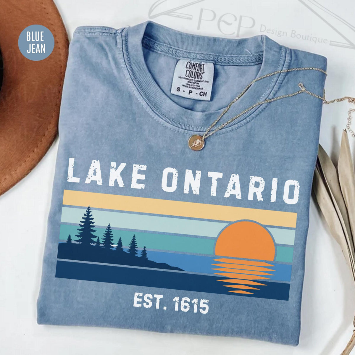 Comfort Colors Lake Ontario Shirt Great Lakes Sunset Graphic Tee   Vintage Lake Ontario Forever Unisex Tshirt