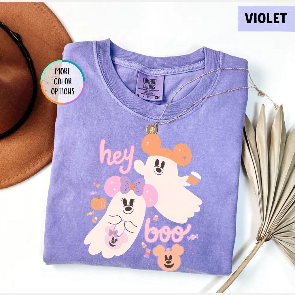 Comfort Colors Disney Halloween Ghost Shirt Hey Boo Shirt Disney Spooky Season TShirt Disneyland Halloween Shirt Ghost Mickey Ear Tee