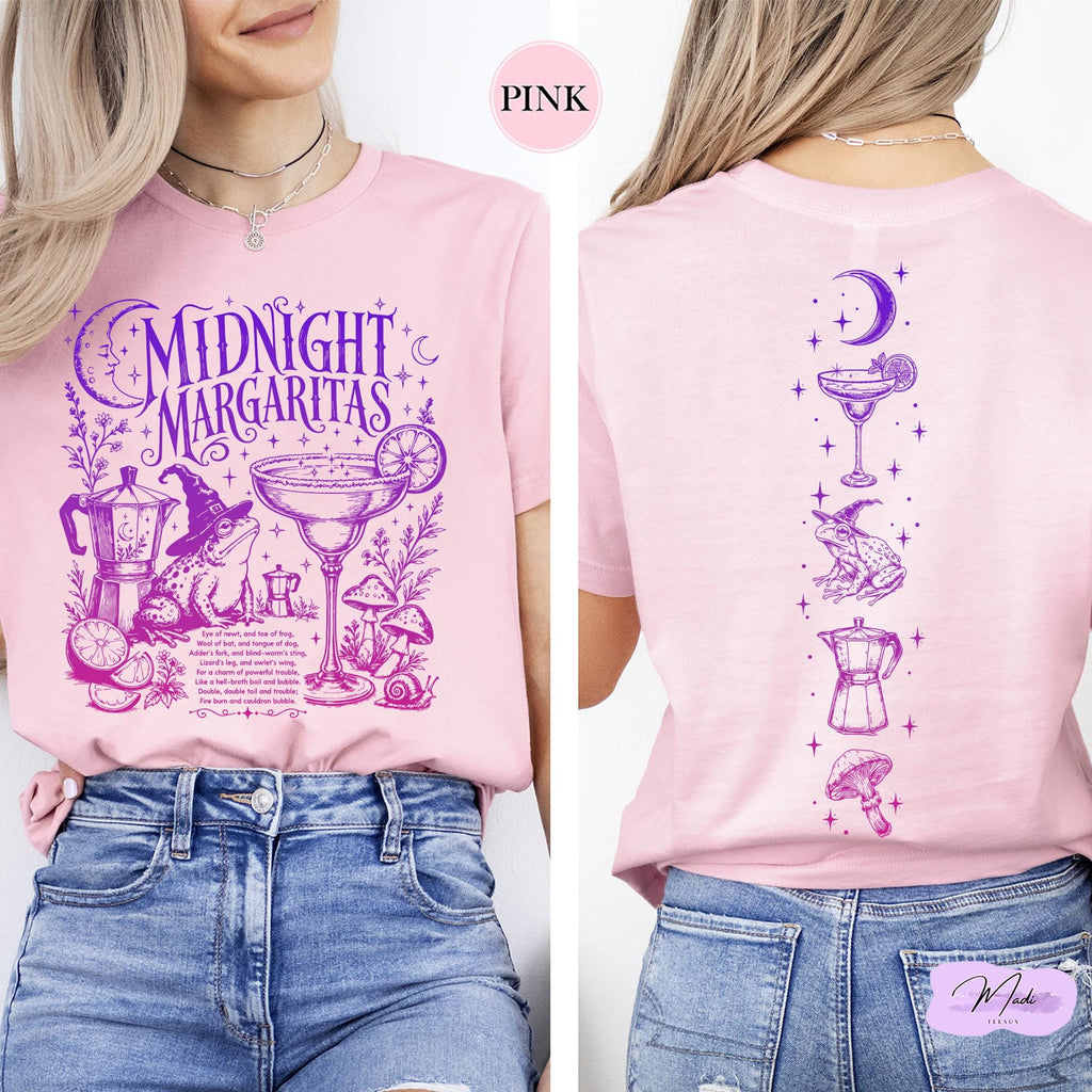 Comfort Colors Retro Midnight Margaritas Shirt Women, Practical Magic Halloween Movie Girls Tequila Witchy Graphic Tee, Spooky Season Gift for Her Aesthetic