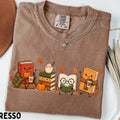 Cozy Book Lover TShirt Autumn Reading Coffee Shirt Reader Outfit Fall Teacher Shirt Back to School Pumpkin Tee