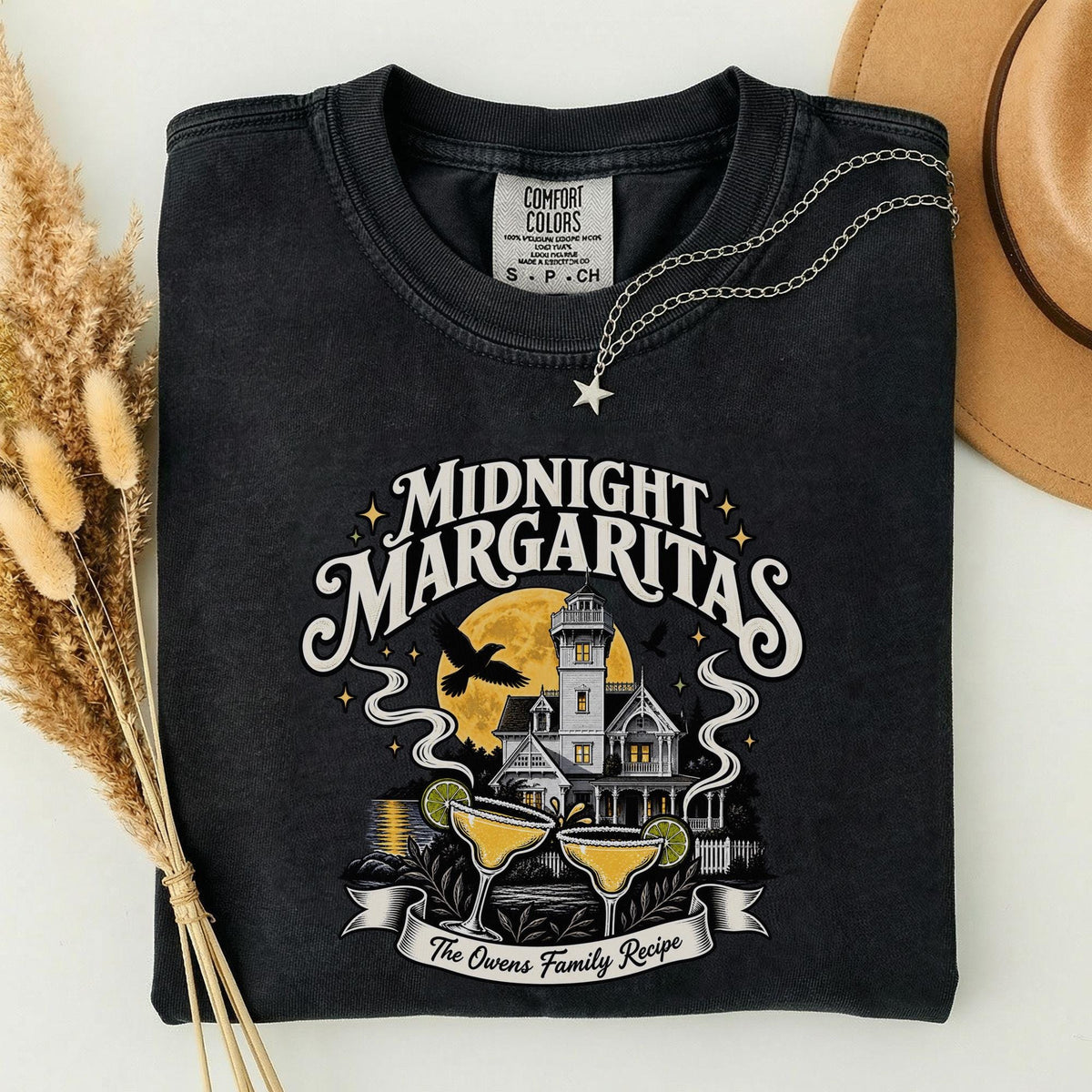 Comfort Colors Practical Magic Shirt Women, Midnight Margaritas Retro 90s Movie Spooky Halloween Vintage Witchy Graphic Tee, Gift for Her Aesthetic