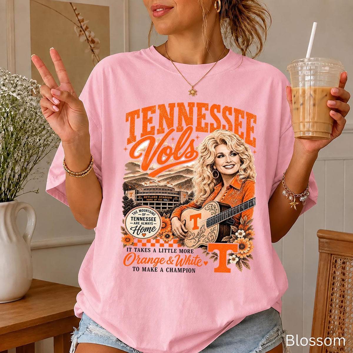 Dolly Parton Tennessee Vols Shirt Vintage Graphic Country Music Orange And White Sweatshirt Fan Gift
