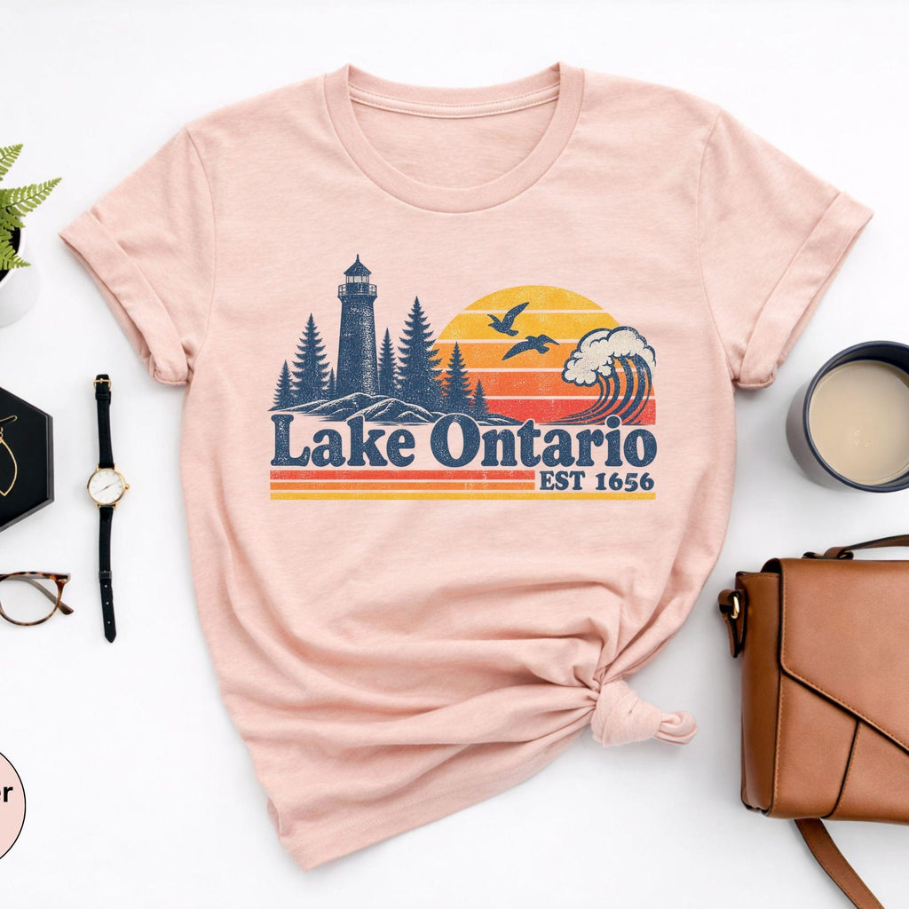 Lake Ontario Shirt Canada Lake Tee Retro Vintage Travel Quiet Activism Lighthouse Lake Lover Gift Unisex Tshirt