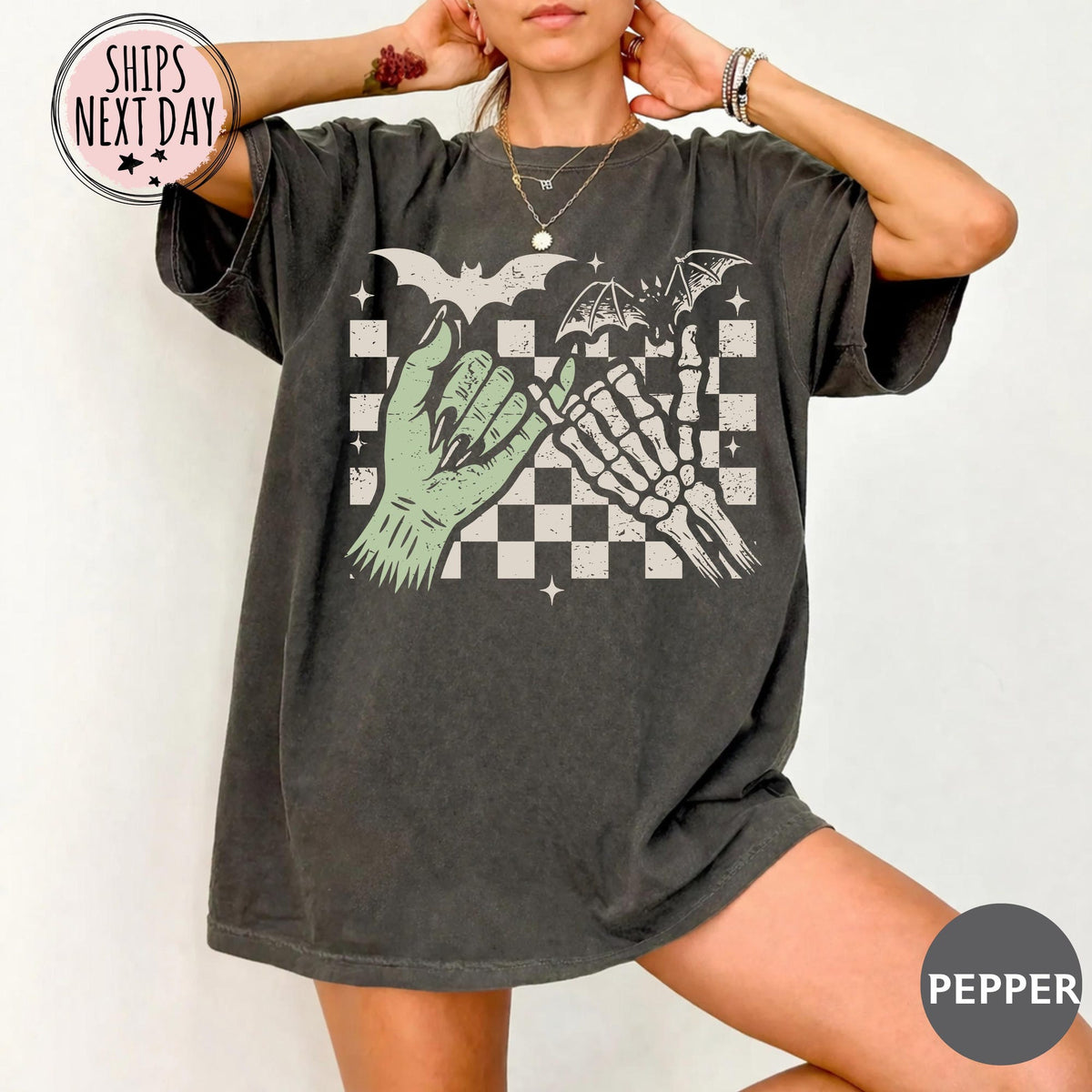 Comfort Colors Pinky Promise Halloween Tee  Witch  Monster Skeleton Hands TShirt  Spooky Halloween Graphic Shirt