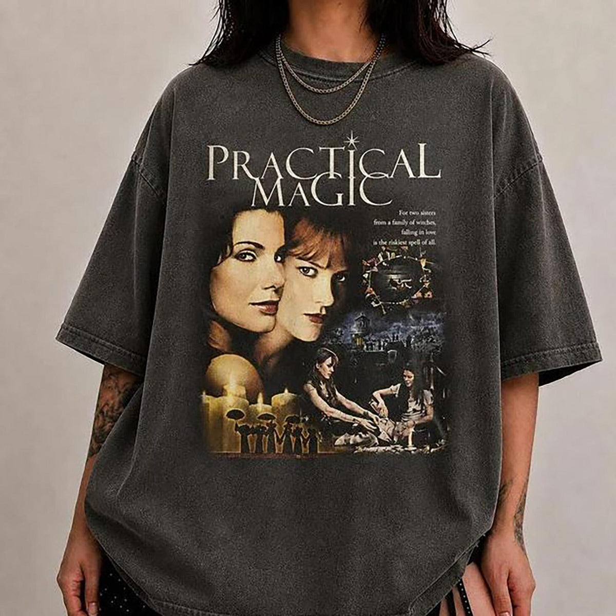 Comfort Colors Practical Magic 1998 Shirt Women, Vintage Witch Movie Halloween Midnight Margaritas Witchy Aesthetic Graphic Tee, Spooky Season Gift for Her