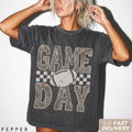 Camo Checkered Football Game Day Shirt Trendy Gameday Football Fan Top Fall Season Tailgate Sports Outfit Distressed Camouflage Mom Tshirts