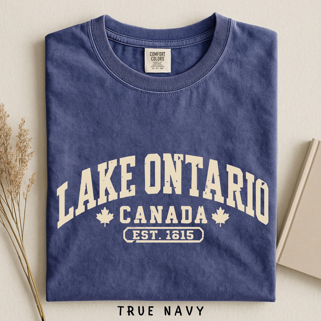 Lake Ontario Shirt Est 1615 Great Lakes Tee Comfort Colors Quiet Activism Subtle   Canada Travel Gift