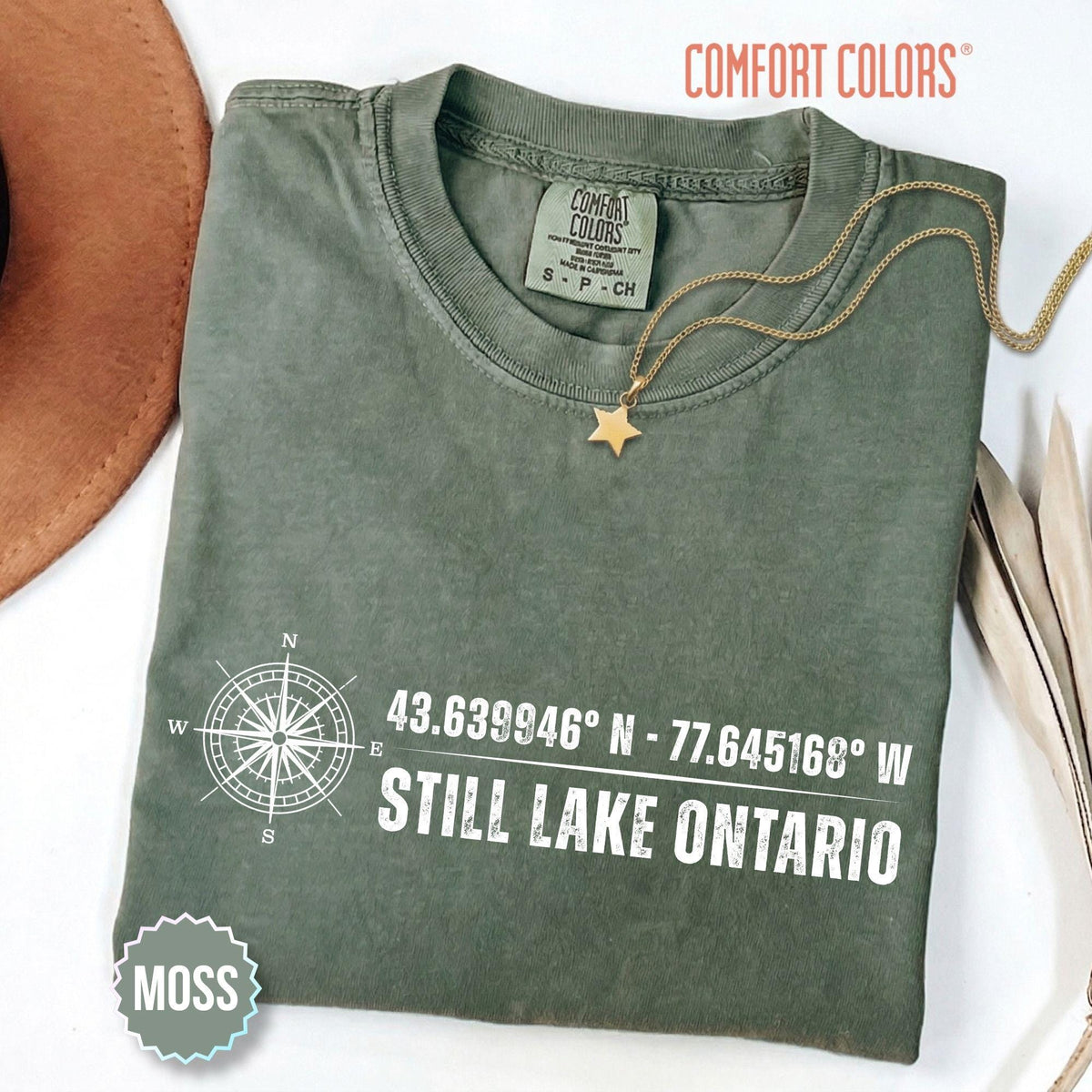 Lake Ontario Shirt Still Lake Ontario Vintage Great Lakes Est 1615 Graphic Tee Midwest Lake Life Retro Nautical Oversized Crewneck Sweatshirt