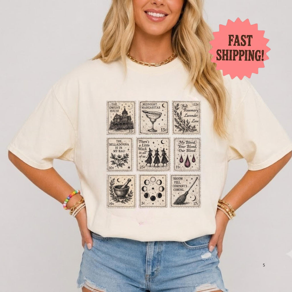 Comfort Colors Midnight Margaritas Shirt Women, Practical Magic Spooky Season Halloween Graphic Tee, Gift for Her Aesthetic