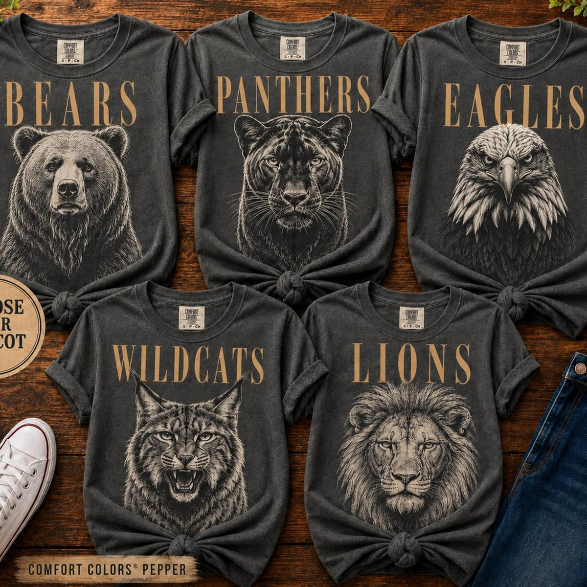 Custom School Mascot Vintage Shirt Comfort Colors Team Spirit Tee Teacher Toddler Youth Game Day Bulldogs Tigers Eagles Wildcats Bears Rams