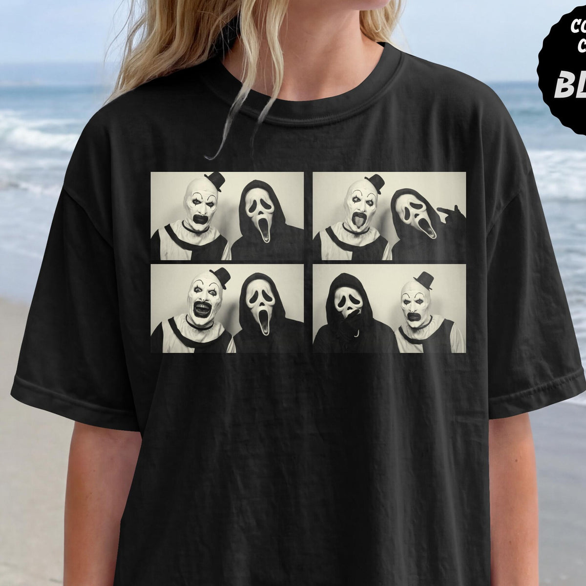Art the Clown  Ghostface Photo Booth TShirt  Horror Tee  Comfort Colors  Scary Movie Shirt  Halloween Graphic Tee