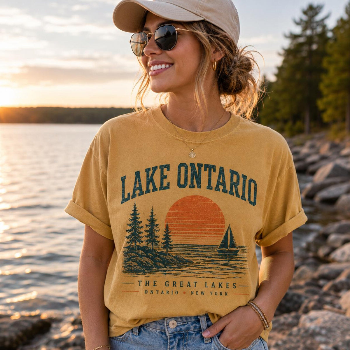 Lake ontario tshirt Great Lakes Shirt Lake Ontario Shirt Vintage Lake Tee Retro Sailing Shirt Ontario New York T Shirt
