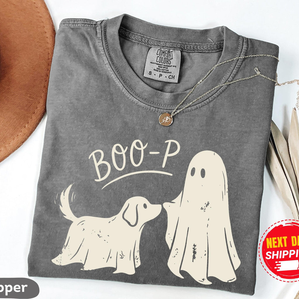 Boop Ghost Dog Comfort Colors TShirt Funny Halloween Dog Mom Shirt