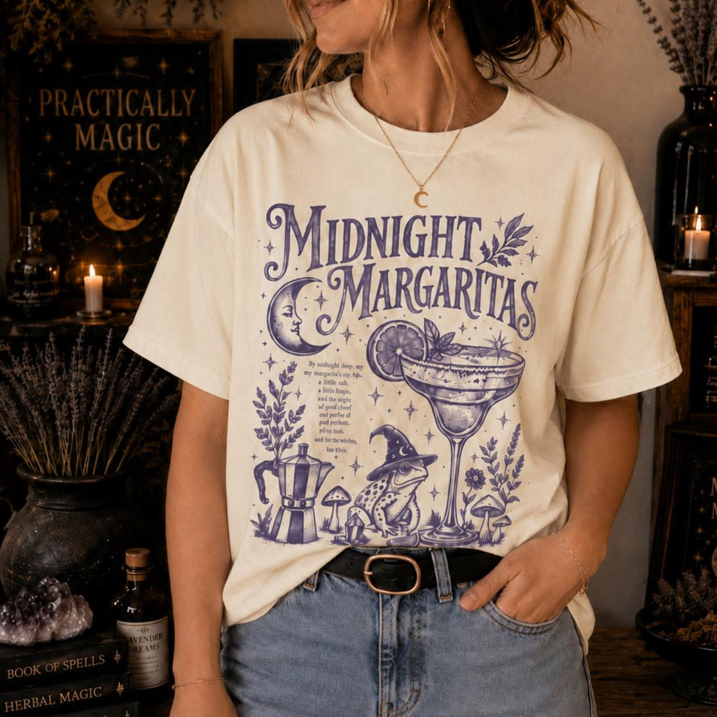 Midnight Margaritas Shirt Practical Magic Inspired Witchy Tee Celestial Cocktail Shirt