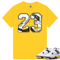 Comfort Colors Jordan 23 Shirt Women, Sneaker Match AJ4 Tour Yellow Retro Graphic Tee, Sneakerhead Fan Gift for Her Aesthetic