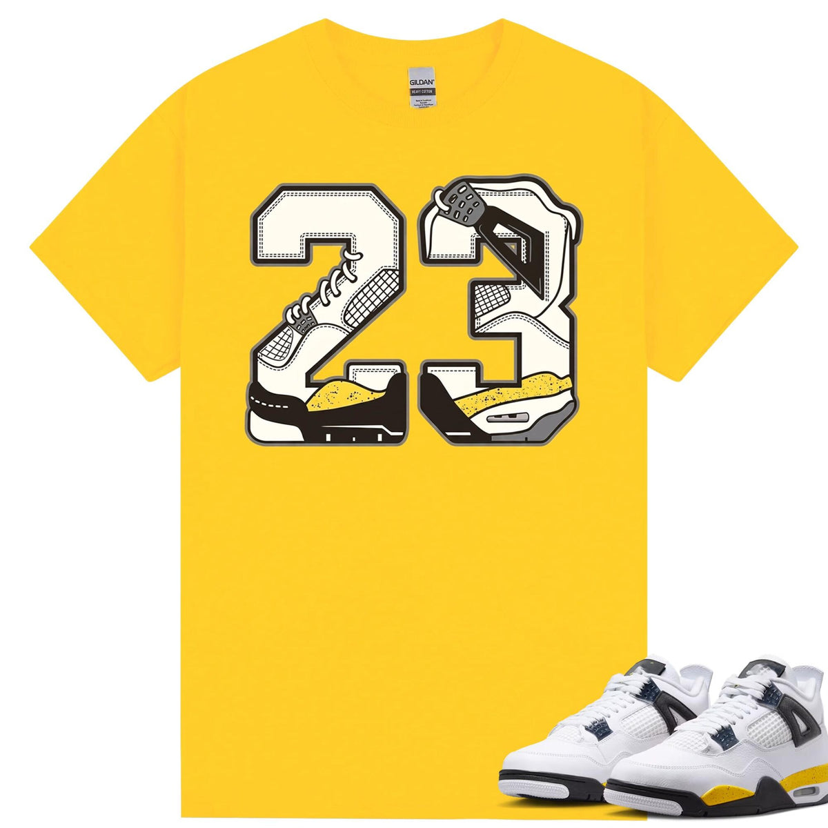 Comfort Colors Jordan 23 Shirt Women, Sneaker Match AJ4 Tour Yellow Retro Graphic Tee, Sneakerhead Fan Gift for Her Aesthetic