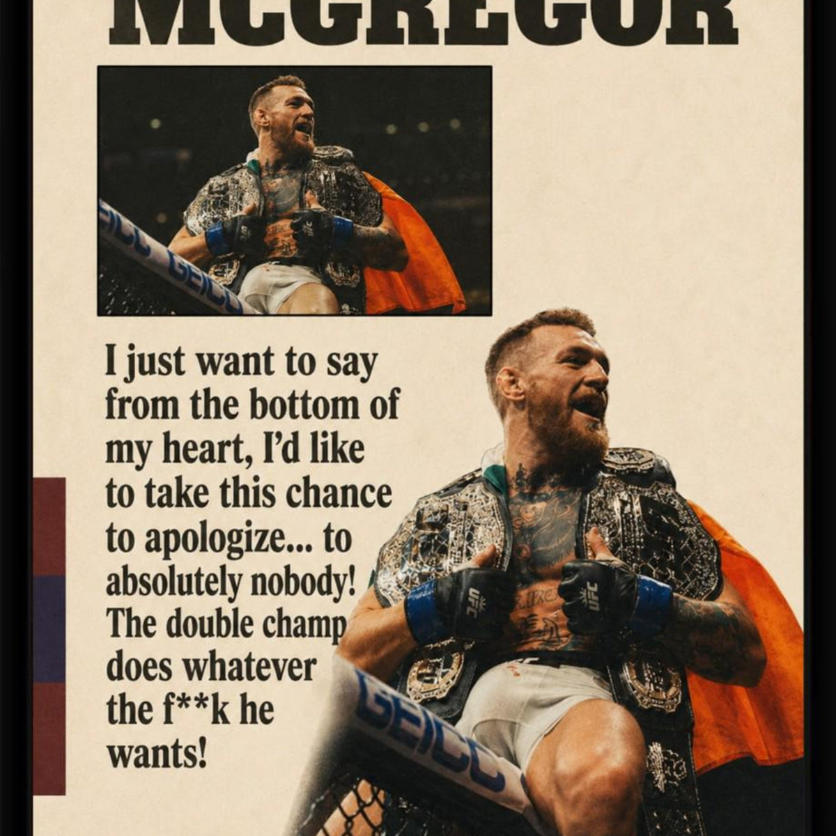 Conor McGregor Sports - Poster | Canvas Wall Art Print
