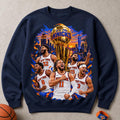 New York Knicks Championship Sweatshirt Basketball Players Trophy Skyline Crewneck Fan Gift Unisex