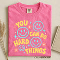 You Can Do Hard Things Shirt Colorful Motivational Teacher Shirt Mental Health Tee School Counselor Gift Test Day TShirt Positive Mindset
