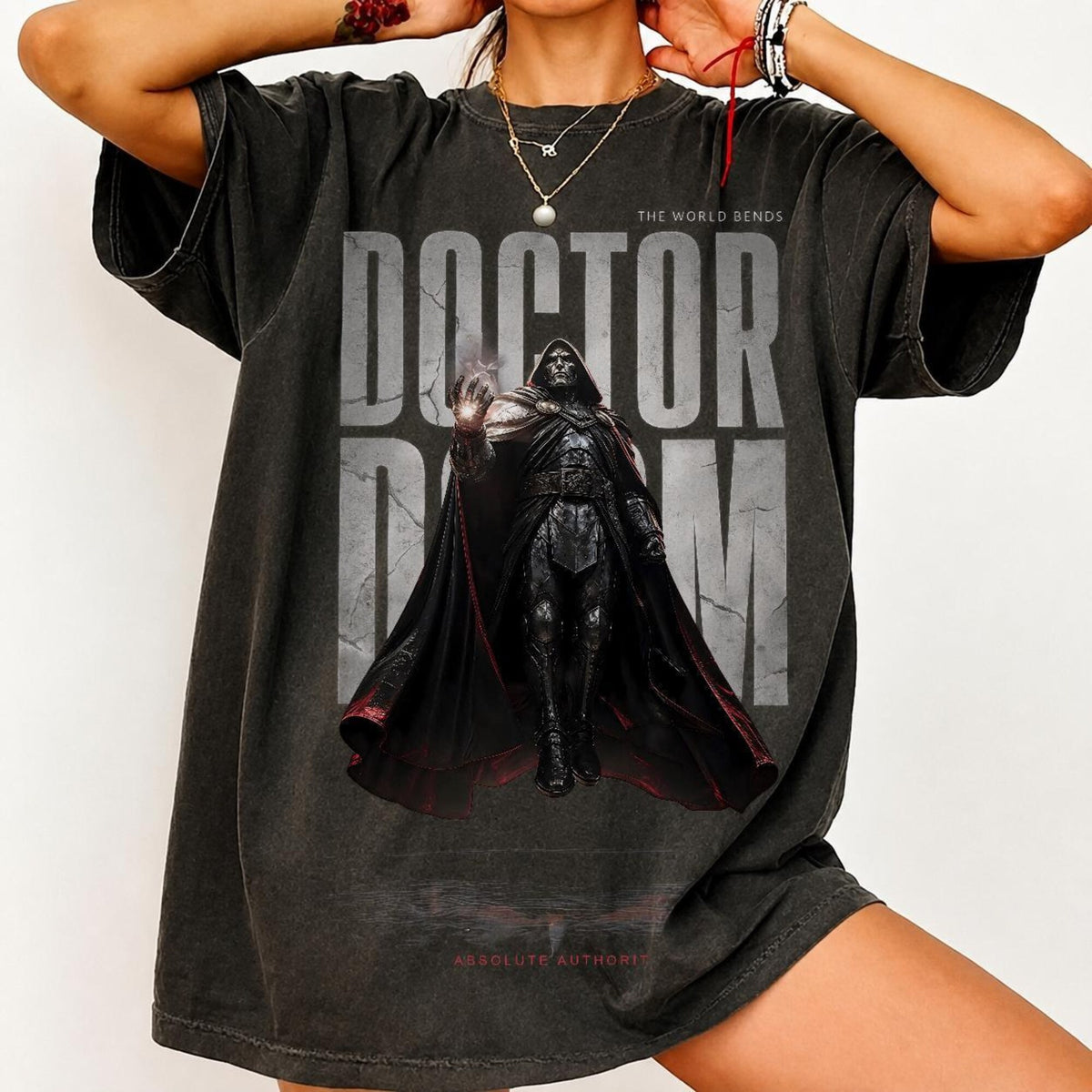 Comfort Colors Doctor Doom Shirt Women, Vintage Dark Gothic Marvel Villain Comic Book Alternative Streetwear Oversized Graphic Tee, Fan Gift for Her Aesthetic