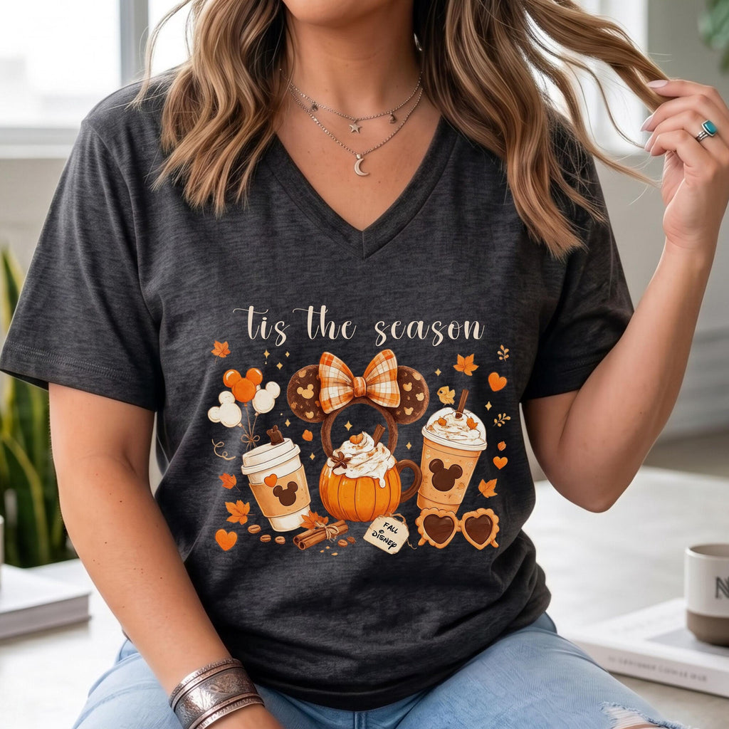 Comfort Colors Mickey Tis the Season Fall Shirt Women, Disneyland Trip Disney Pumpkin Autumn Pumpkin Season Graphic Tee, Gift for Her Aesthetic