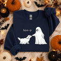 Cute Ghost Dog Sweatshirt BooP Halloween Crewneck Funny Dog Lover Shirt Spooky Season Pullover Pet Owner Halloween Gift