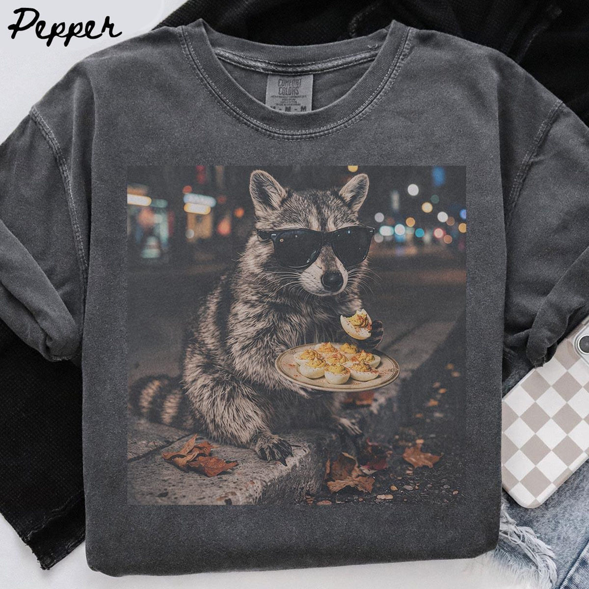 Deviled Eggs Raccoon Shirt Comfort Colors Thanksgiving Food Lover Gifts Funny Tshirt Tee