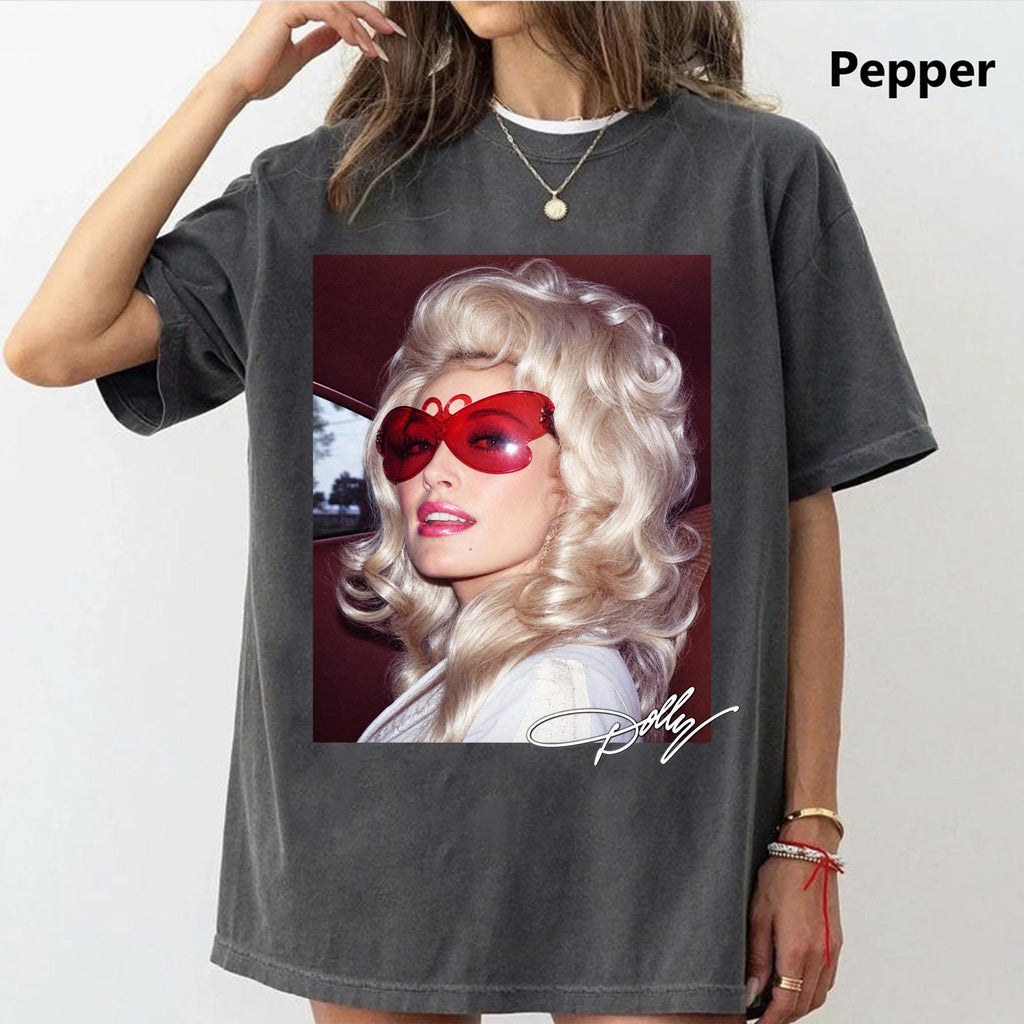 Dolly Parton Shirt Vintage Portrait Red Sunglasses Retro Country Music Graphic Nashville Fan Gift
