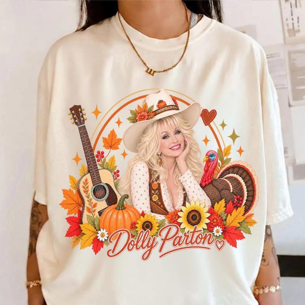 Comfort Colors Dolly Parton Thanksgiving Shirt Women, Thankful Like Dolly Country Music Graphic Tee, Fan Gift for Her Aesthetic