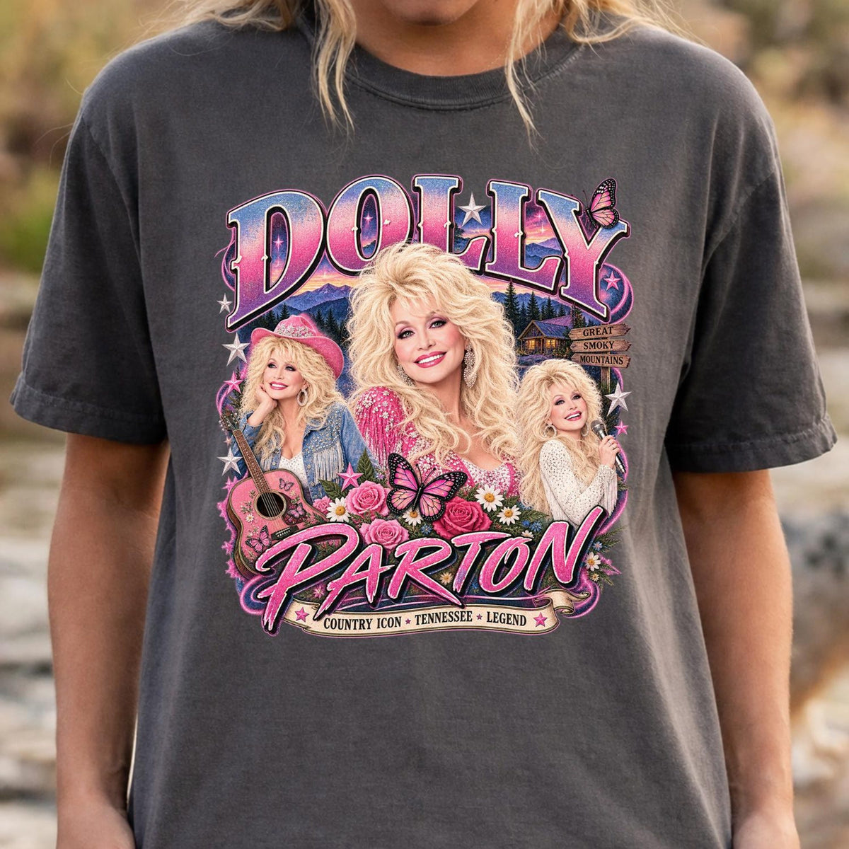 Comfort Colors Dolly Parton Tennessee Legend Shirt Women, Great Smoky Mountains Country Vintage Western Graphic Tee, Fan Gift for Her Aesthetic
