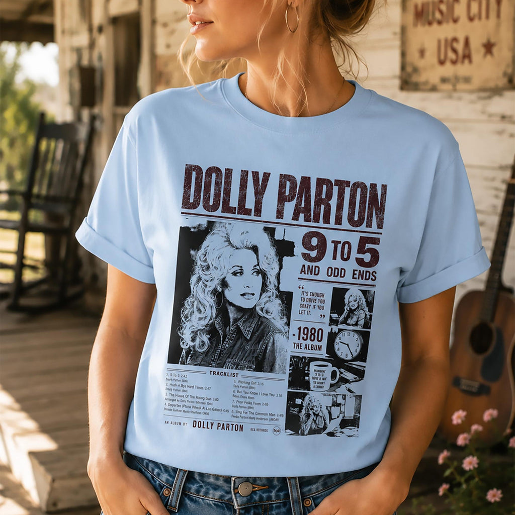 Comfort Colors Dolly Parton 9 to 5 and Odd Jobs Shirt Women, Unisex Country Music Graphic Tee, Fan Gift for Her Aesthetic