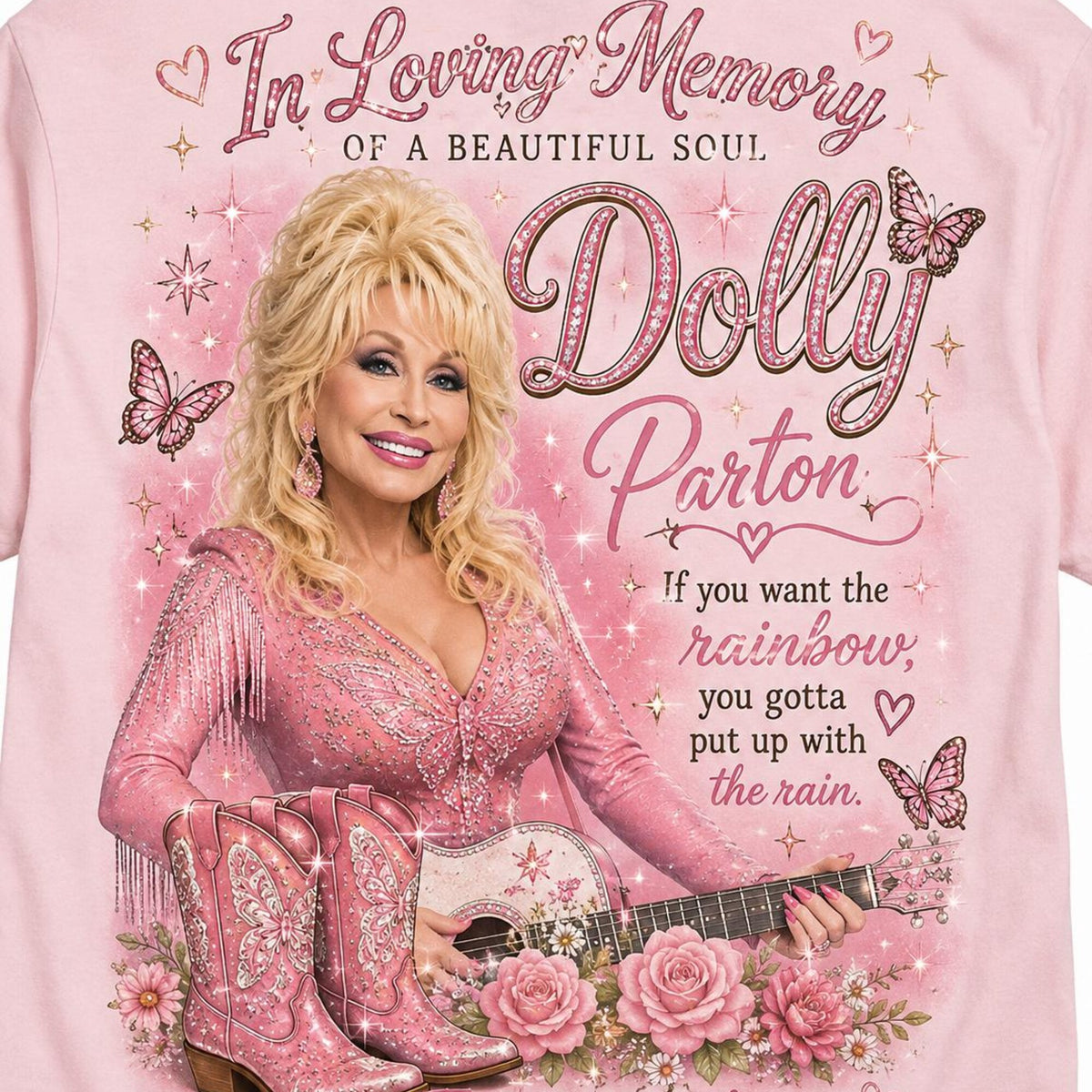Comfort Colors Dolly Parton Memorial Shirt Women, In Loving Memory Country Glam Graphic Tee, Fan Gift for Her Aesthetic