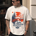 Lake Ontario Forever Shirt Vintage Sailing Long Sleeve Tee Canada Patriotic Graphic Top FDT   Gift Unisex