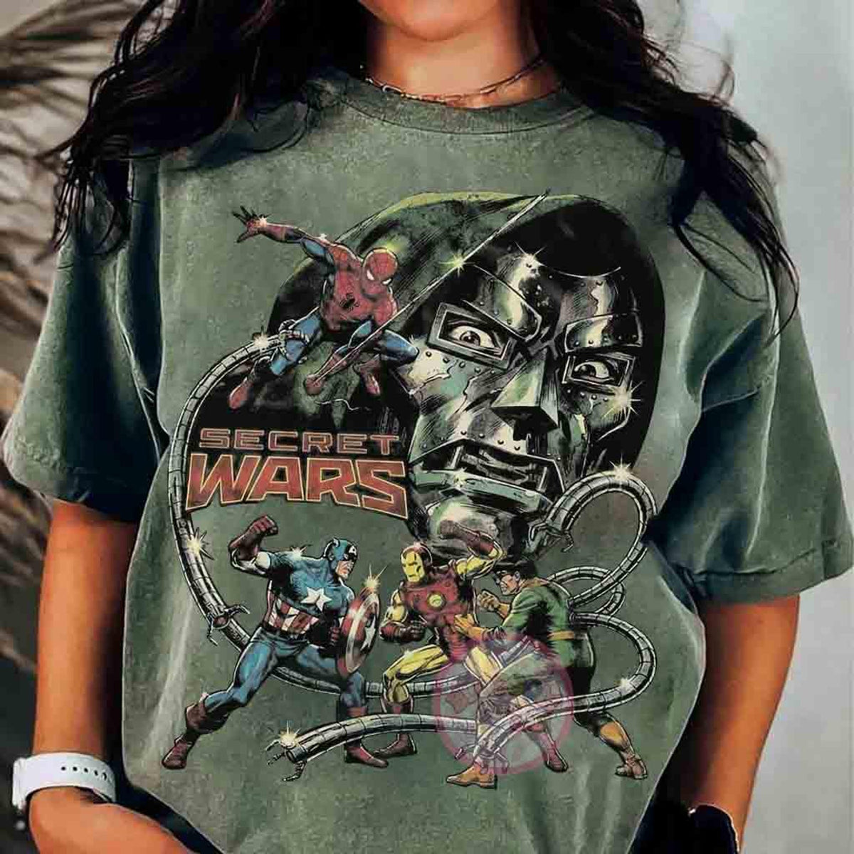 Comfort Colors Marvel Studios Secret Wars Spider Man Doctor Doom Shirt Women, Retro Disneyland Family Trip Superhero Graphic Tee, Fan Gift for Her Aesthetic