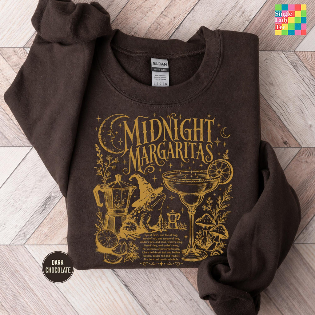 Comfort Colors Retro Midnight Margaritas Shirt Women, Practical Magic Halloween Movie Girls Tequila Spooky Season Sweatshirt Style Graphic Tee, Gift for Her Aesthetic
