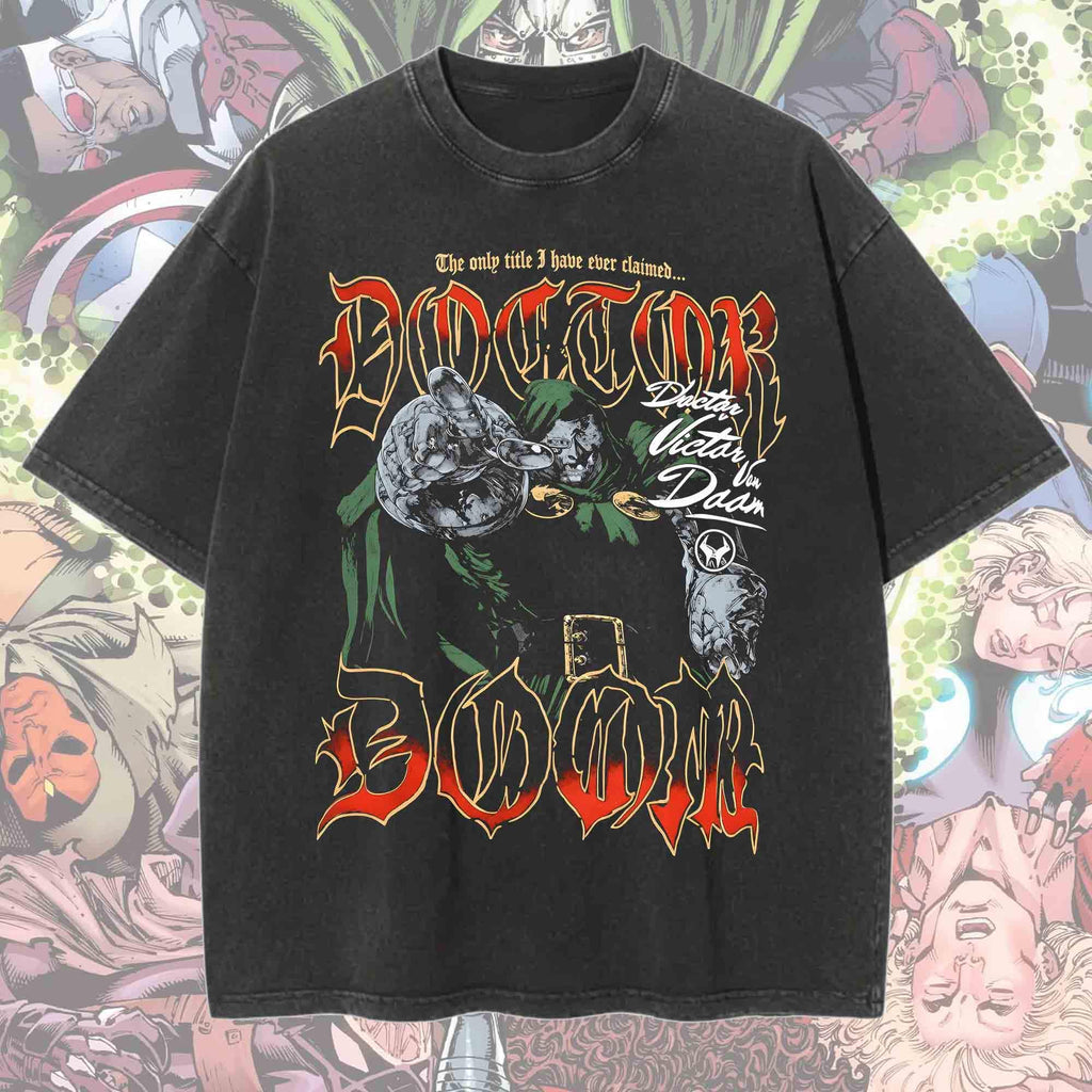 Comfort Colors Retro Doctor Doom Washed Shirt Women, Marvel Avengers Secret Wars Doomsday Comic Book Villain Graphic Tee, MCU Fan Gift for Her Aesthetic