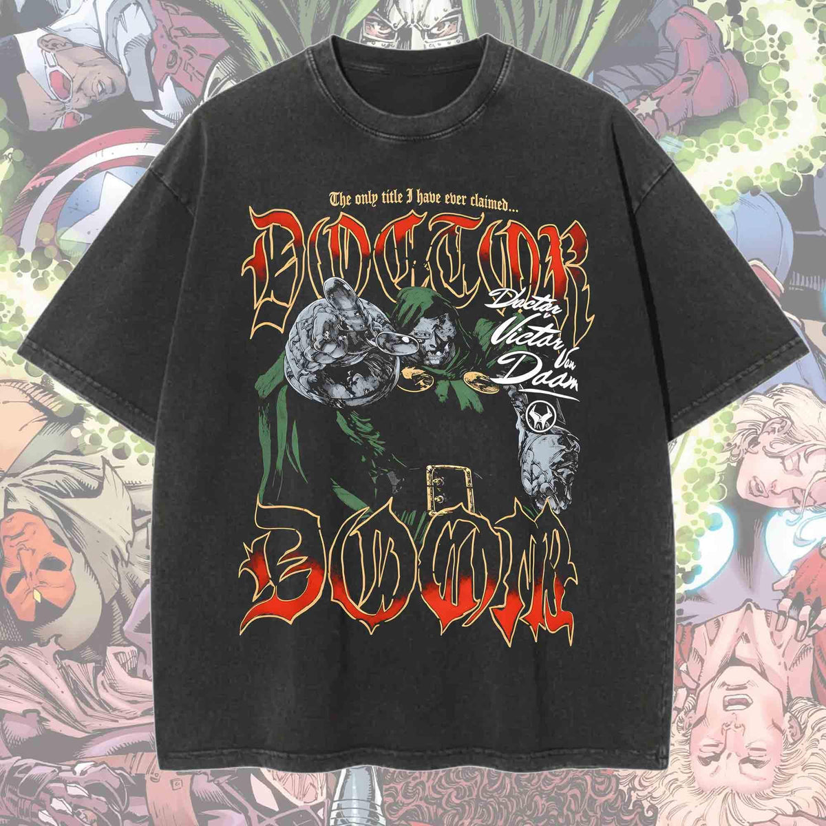 Comfort Colors Retro Doctor Doom Washed Shirt Women, Marvel Avengers Secret Wars Doomsday Comic Book Villain Graphic Tee, MCU Fan Gift for Her Aesthetic