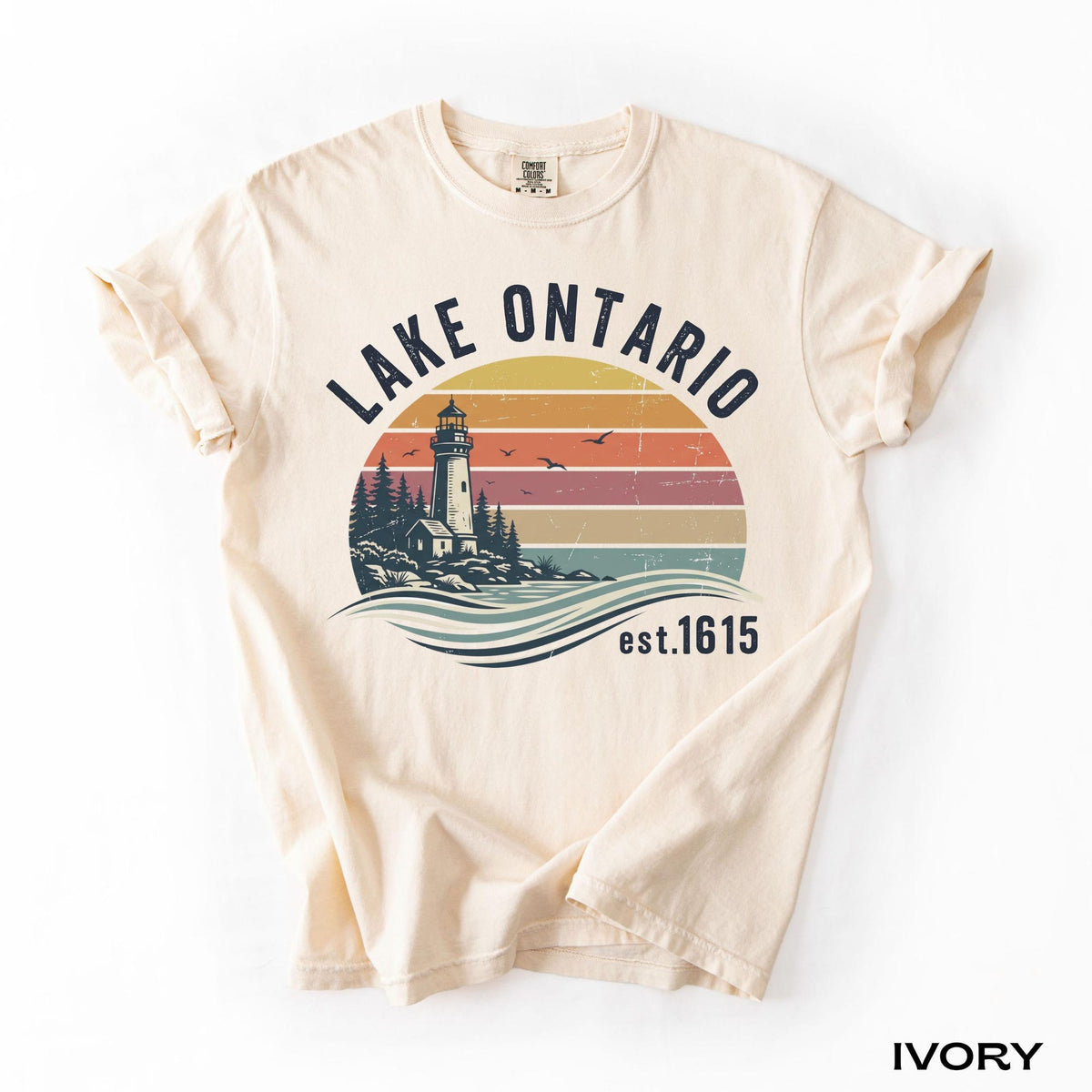 Vintage Lake Ontario Shirt Est 1615 Great Lakes Tee Comfort Colors Quiet Activism Subtle   Canada Travel Gift
