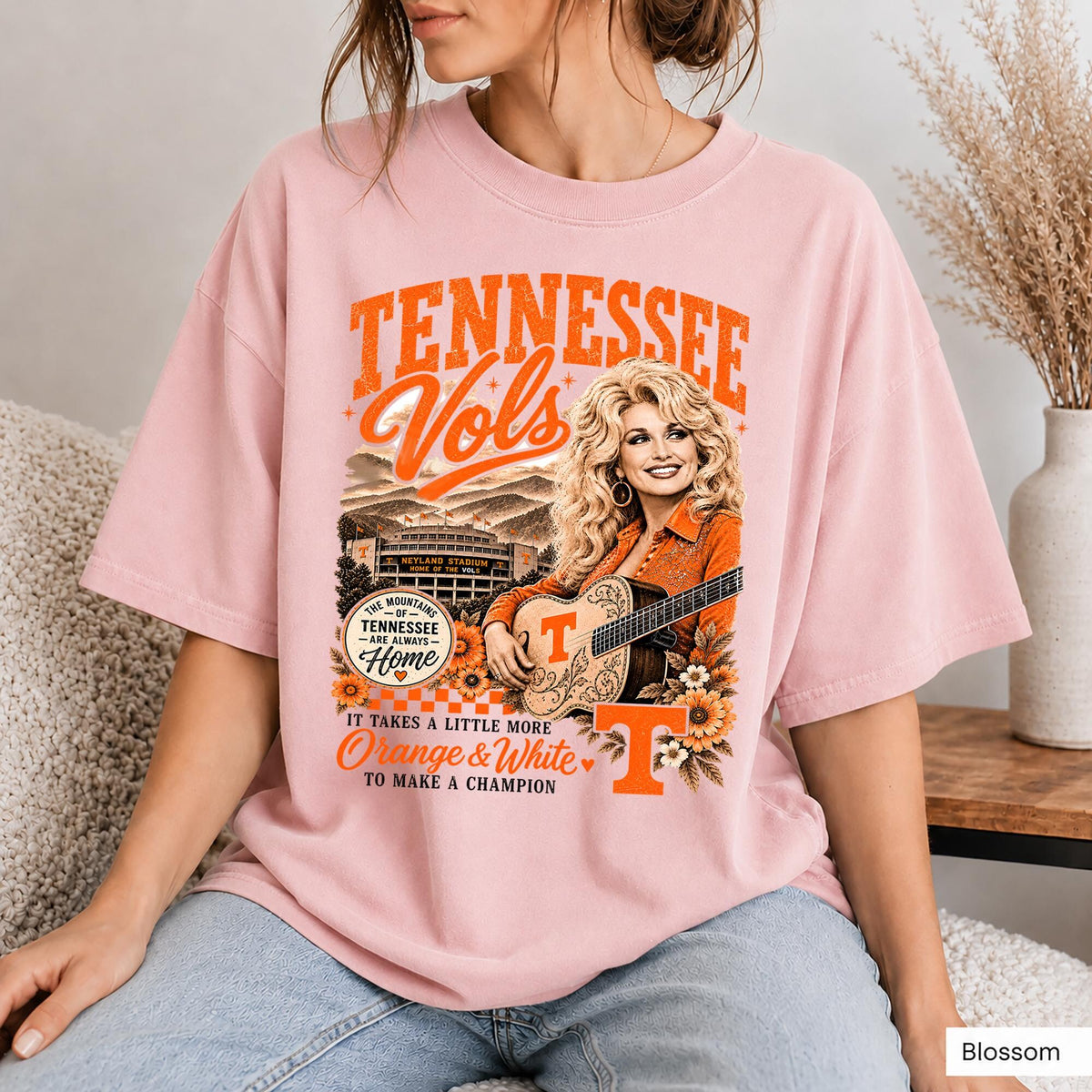 Comfort Colors Tennessee Vols Dolly Parton Shirt Women, Vintage Country Music Orange White Southern Graphic Tee, Fan Gift for Her Aesthetic