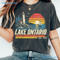 Lake Ontario Shirt Historic Est 1615 Comfort Colors Great Lakes Sunset Graphic Tee Retro Canada Vacation Gift Unisex