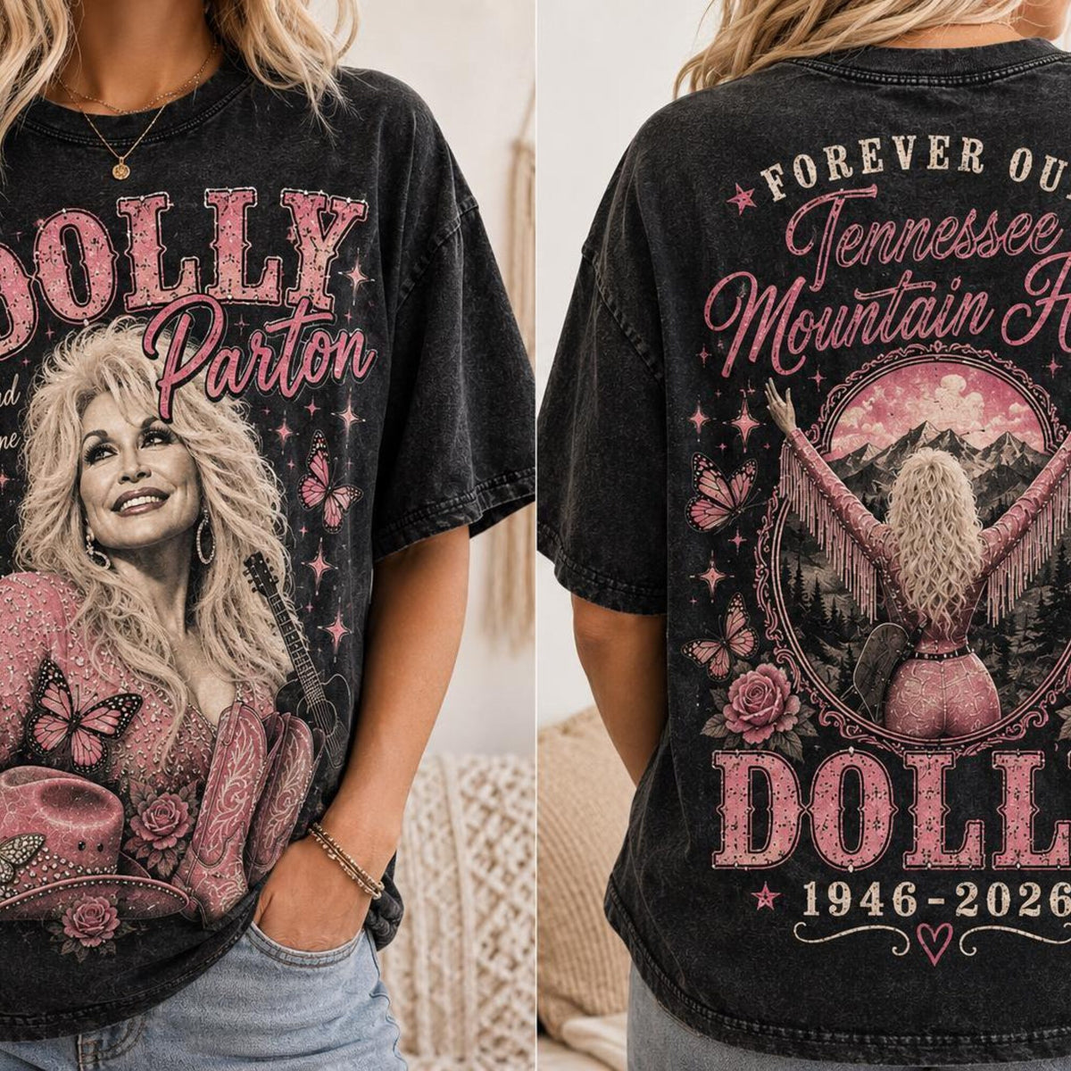 Comfort Colors Dolly Parton Rhinestone Cowgirl Shirt Women, Vintage Country Music Western Tribute Graphic Tee, Fan Gift for Her Aesthetic