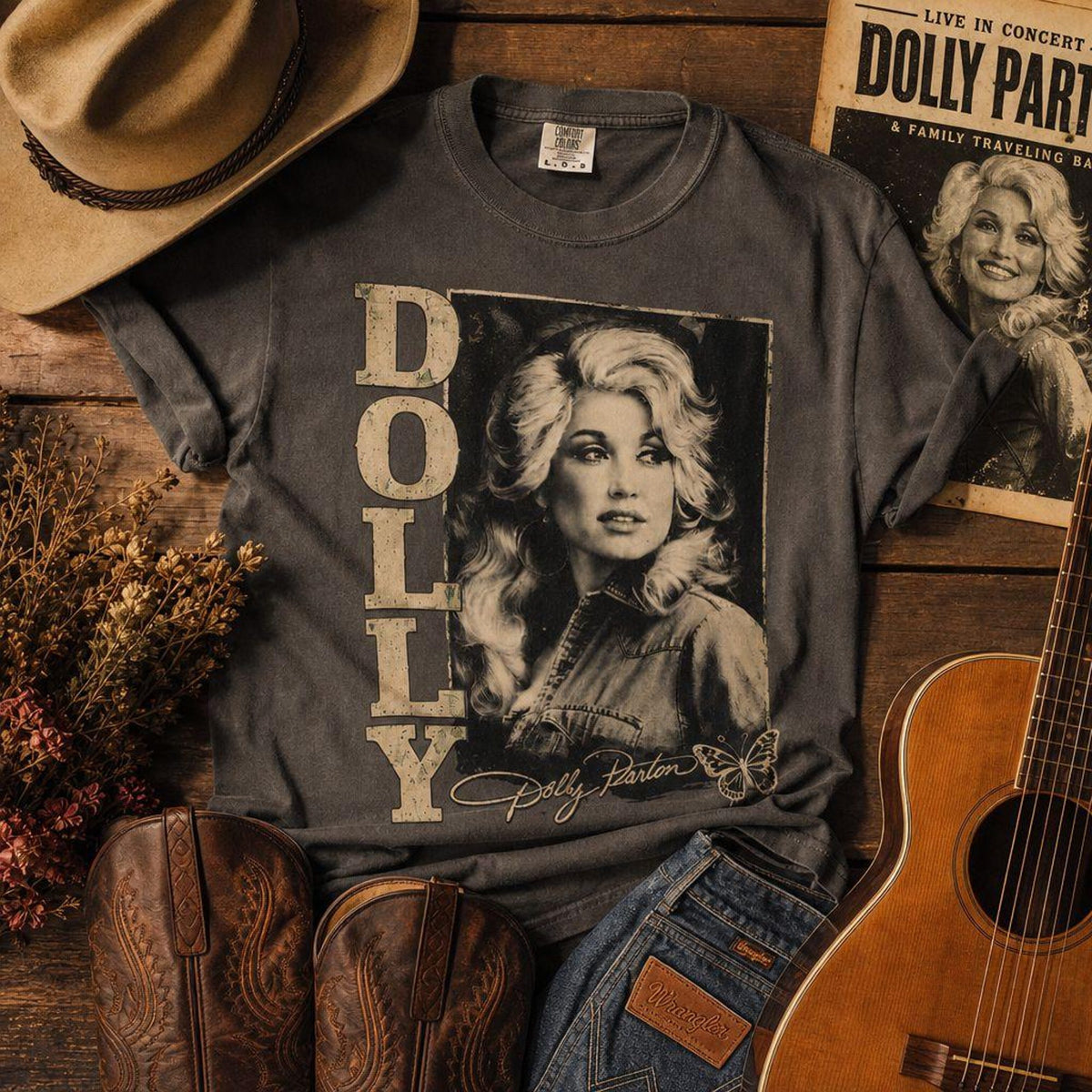 Comfort Colors Dolly Parton Vintage Country Shirt Women, Retro Music Style Unisex Graphic Tee, Fan Gift for Her Aesthetic