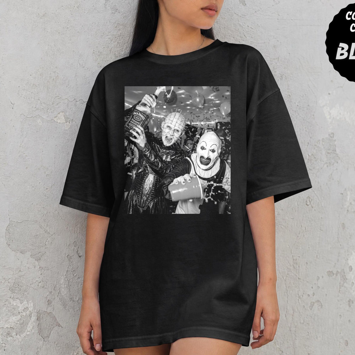 Pinhead  Art the Clown Partying Hard Shirt  Horror Mashup Comfort Colors Tee  Halloween Graphic TShirt  Horror Fan Gift