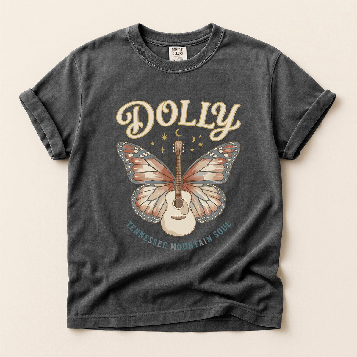 Comfort Colors Dolly Parton Butterfly Guitar Tennessee Mountain Shirt Women, Country Music Fan Graphic Tee, Gift for Her Aesthetic