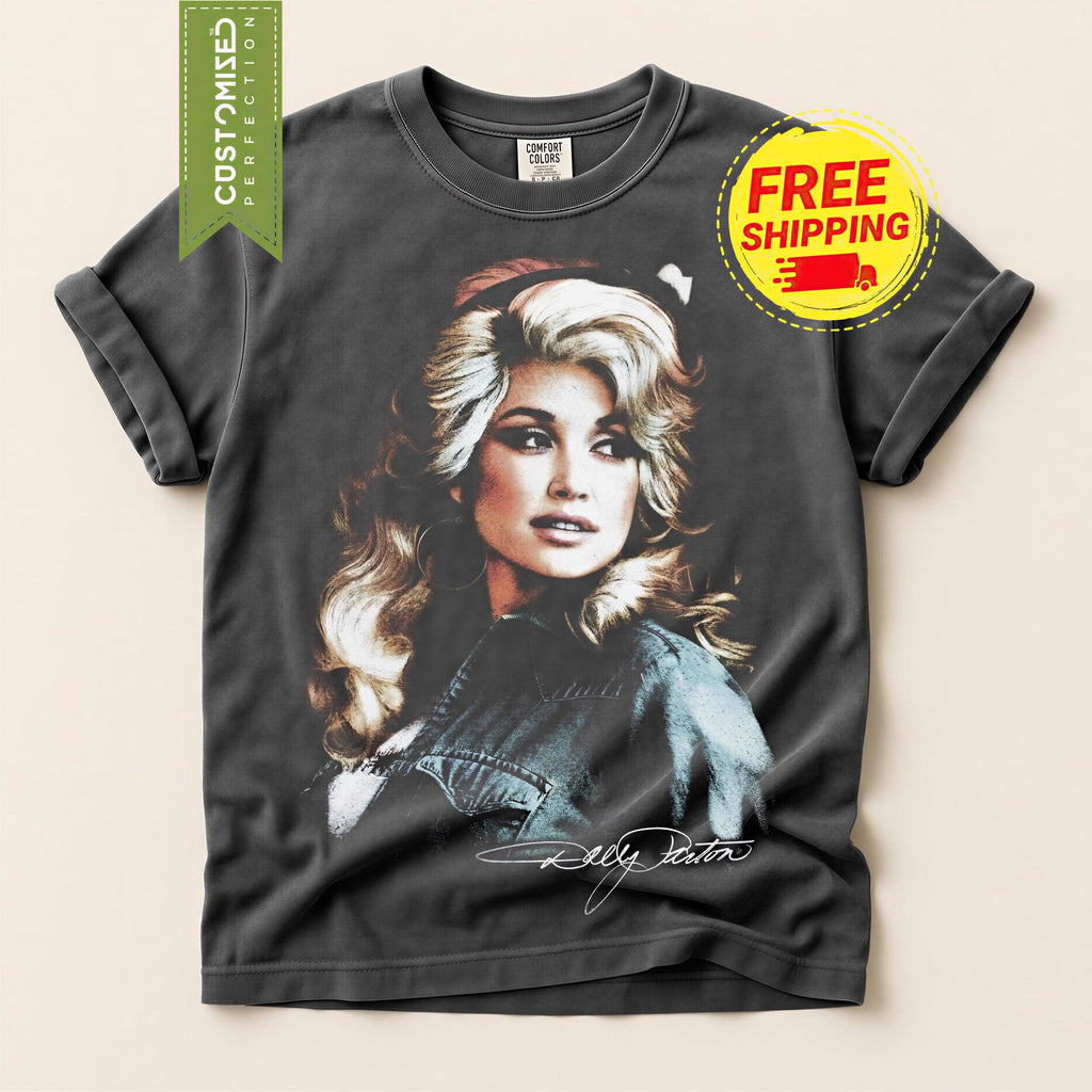 Comfort Colors Retro Dolly Parton Signature Tee Dolly Parton Photo Shirt Classic Country Music Icon TShirt Country Legend Keepsake Gift